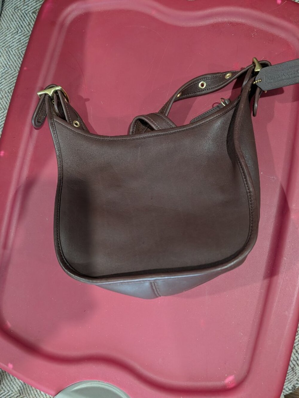 Vintage 90's Coach Janice Legacy Brown Leather Crossbody E0767-F09950